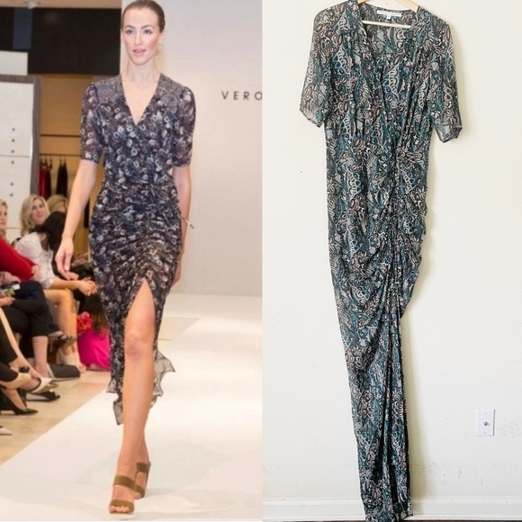 Veronica Beard Dresses & Skirts - Veronica Beard SIZE 8 Mariposa 100% silk midi dress in blue paisley print
